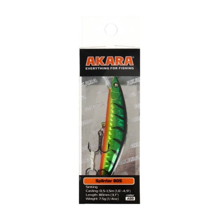 Wobbler Akara Splinter 80s, color A99, 8 cm, 7.5 g-1