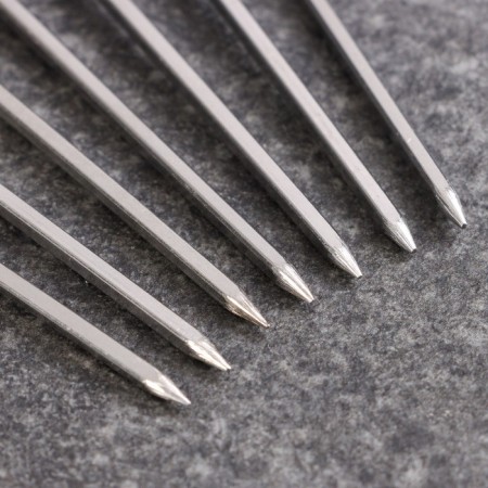 A set of skewers - skewers for barbecue, 12 pcs, 30 cm, handle - ring, metal-1