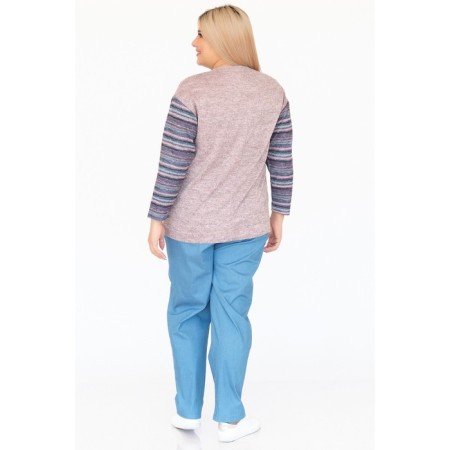 Female trousers, size 54, blue color-3
