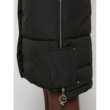 Coat insulated winter female, size 44, dark green color-13