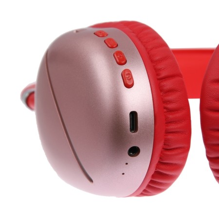 AKZ MAX10 headphones, wireless, full -size, microphone, backlight, red-7