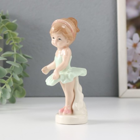 Souvenir ceramics "Little ballerina in a green pack" 7.5x4x4x12 cm-1
