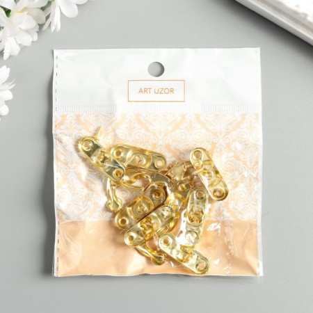 Castle Metal for the box "hook" gold set 4 pcs 2.7x2.5 cm-3