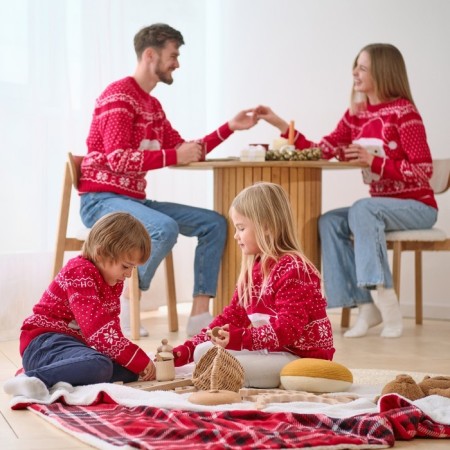 Knitted children's kaftan "Santa" size 30, (98-104 cm)-10