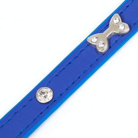 The collar "Bows and Rhinas", 38 x 1.5 cm, Osh 27-33, blue-5