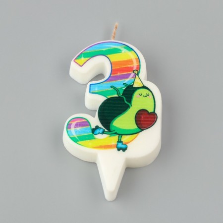 Candle in the Avocado cake, number 3, 6.5 cm-2