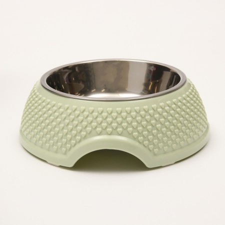 Metal bowl on a plastic base, 18.5 x 18.5 x 6 cm, green-3