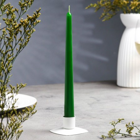 Antique candle, 2.3x 24.5 cm, 5 hours, 55 g, dark green