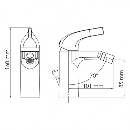 Wasserkraft Sauer 7106 bideter, single -leaf, 35 mm cartridge, brass, gold-1