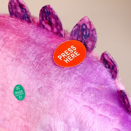 Soft musical toy "Dinosaurus", 27 cm, purple color-3