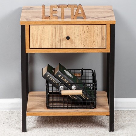 Tumbling with a box Frame, 408 × 304 × 504 mm, chipboard, color of oak vanan / ferrous metal