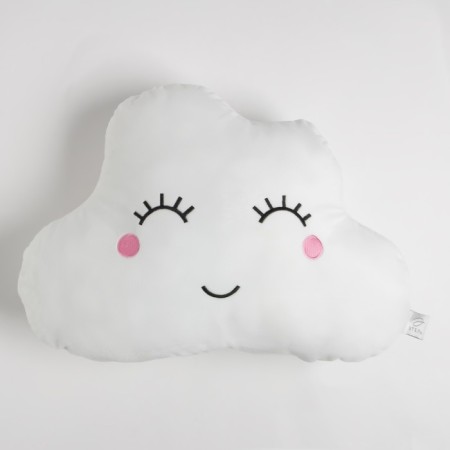 Pillow "Etel" cloud white 48x38cm, velor, 100% p/e