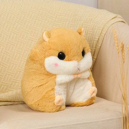 Soft toy "hamster" with a blanket, 30 cm, beige color-4