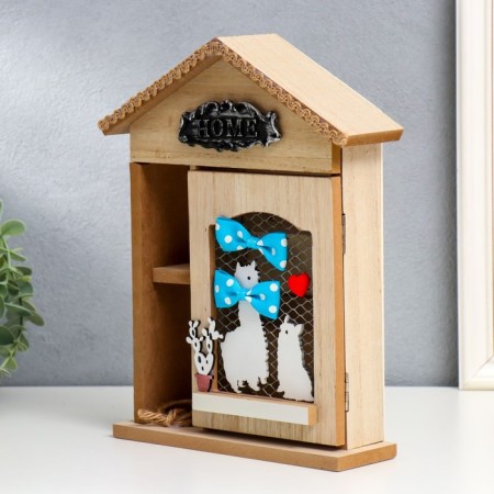 Keywood wood 4 hook and shelf "lamb" 26x21x6 cm-1