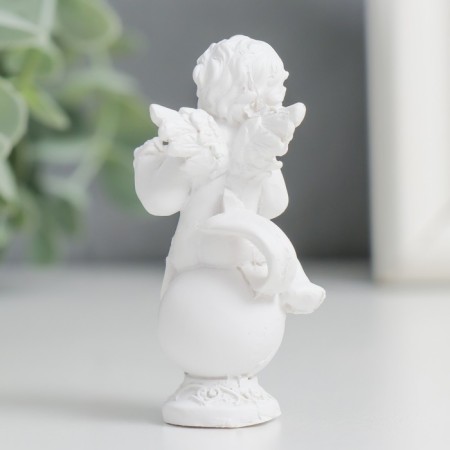 Souvenir Polystone "Snowty angel musician on the ball" MIX 6x4x2.8-3