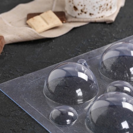 Form for chocolate and sweets plastic "spheres", 6 cm, color transparent color-5