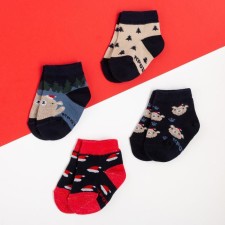 Set of New Year's children's socks Kroshka I am “Bear”, 4 pairs, 12-14 cm