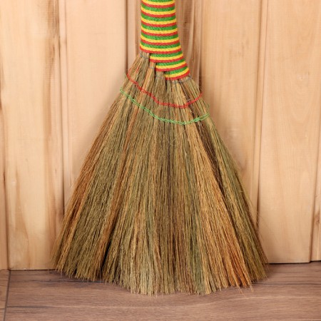 Rice broom with a bamboo pen, 30x80 cm, mix-3