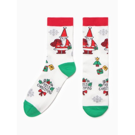 Women's socks "Santa Claus with a bag", color mix, rr 36-40