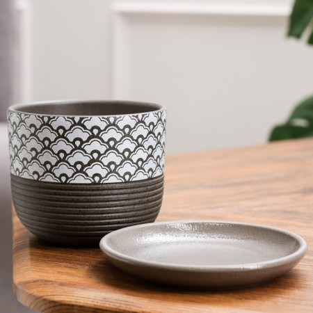 Flower pot "Hockey" Gray Book No. 1 0.75 l-1
