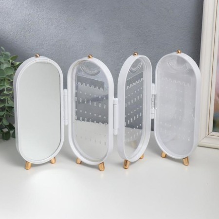 Casket Case for jewelry Plastic "Oval" white 23.5x6.5x11.5 cm-2