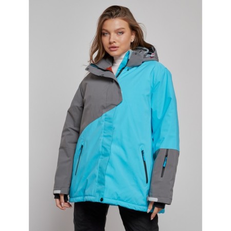 Ski jacket women's winter, size 56, blue color-5