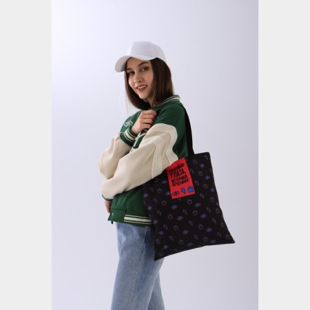 Bag-shop hysterical without lightning, without lining, black color-6