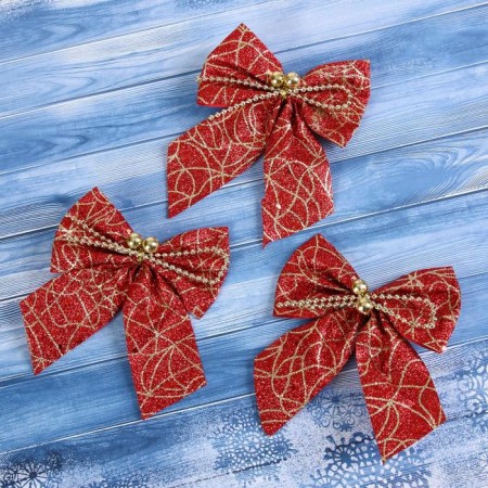 Christmas tree decoration "Balt - openwork shine" (set of 3 pcs) 11x9 cm, mix-1