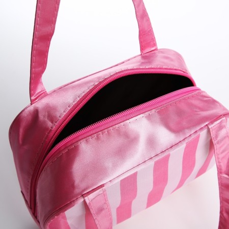 Cosmetic bag with lightning, white/pink color-2