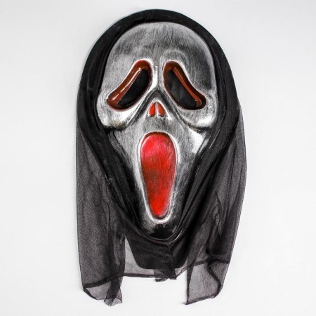 Carnival mask "Scream", silver color