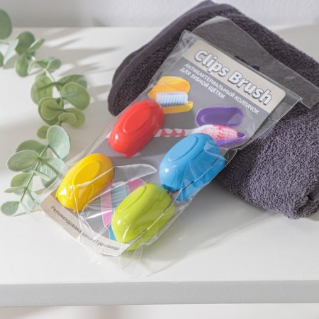 Clips Brush toothbrush caps, 4 pcs, color mix-5