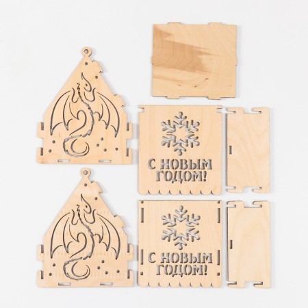 Domik box "Dragon" natural 12x10x14 cm (set of 7 parts)-4