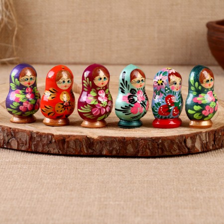 Magnet "Matryoshka", 6x4 cm, manual painting, mix-3