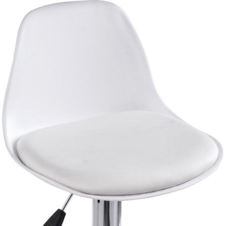 Soft Soft Metal/ABS-plastic stool/eco-leather, chrome/white 38x38x82 cm-6
