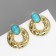 Earrings "turquoise world" sphere, blue color in gold