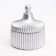 Candle "Dome" in a candlestick with narrow faces of gypsum with a lid, 7.5x9 cm, silver