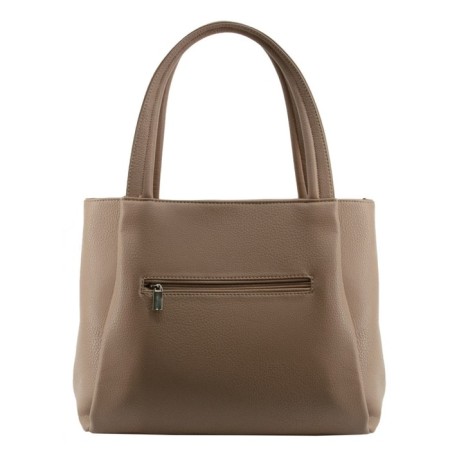 Female bag, artificial leather, beige 33x11x26 cm-1