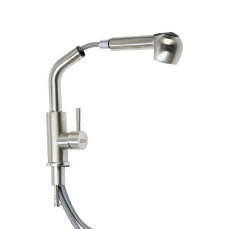 Zein Z89 sink mixer, outgoing spout, 35 mm cartridge, stainless steel, satin-3