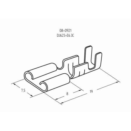 Klement flat Rexant RP-M 2.5- (6.3), nest 7.5 mm 1-2.5 mm2-1