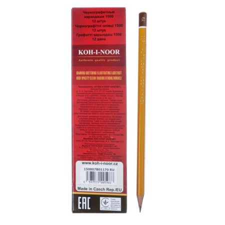 Chernographic pencil 2.5 mm, Koh-I-Noor 1500 7B, professional, l = 175 mm, price for 1 pc!-2