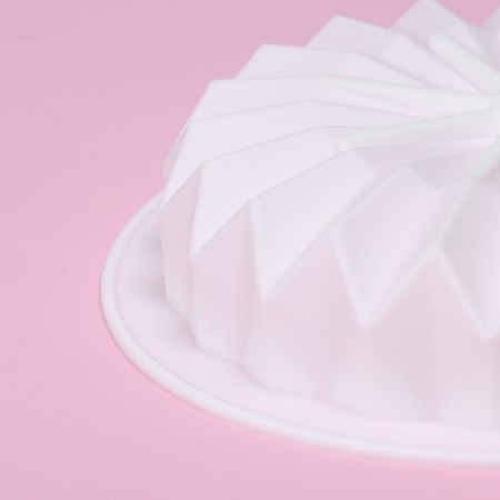 Form for mousse desserts and baking of the “origami”, silicone, 18.5 × 18.5 cm, white color-5