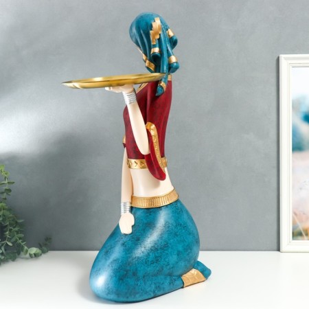 Souvenir Polystone stand "Girl in African outfit" d = 23 cm 68x40.5x26 cm-4