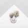 Brooch "Pearl hole", white color in black gold