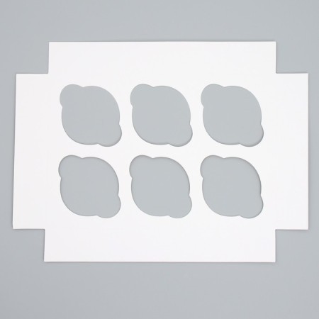 Folding box for 6 cupcakes with the Happy New Year window, 25 x 17 x 10 cm, New Year-6
