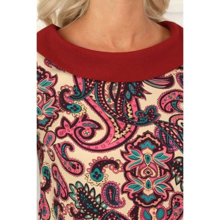 Female blouse, size 42, burgundy color-11