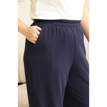 Women's costume: cardigan, trousers, size 50, black color-6