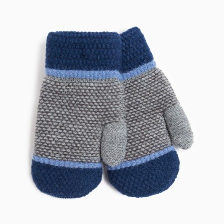 Mittens for children, blue/dark gray, size 16 (8-10 years)-1