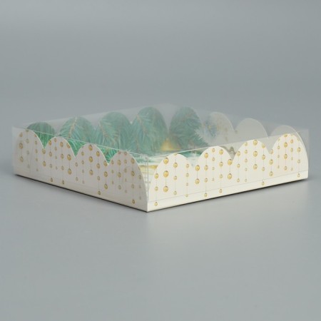 Box for confectionery products with PVC “Happy New Year!”, 13 x 13 x 3 cm, New Year-2
