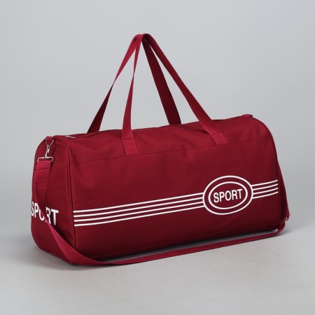 Sports bag, lightning department, long belt, burgundy color
