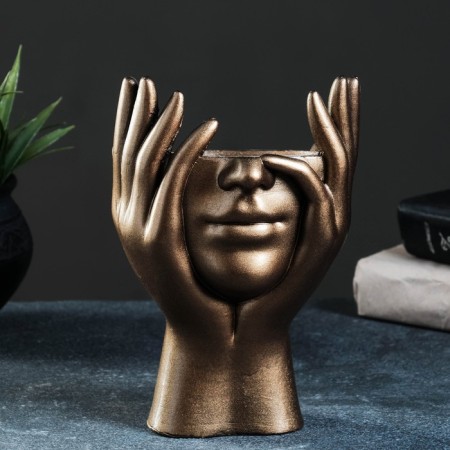 Kashpo - organizer "Dreams in the hands" of bronze, 13x20.5x13.5cm-2